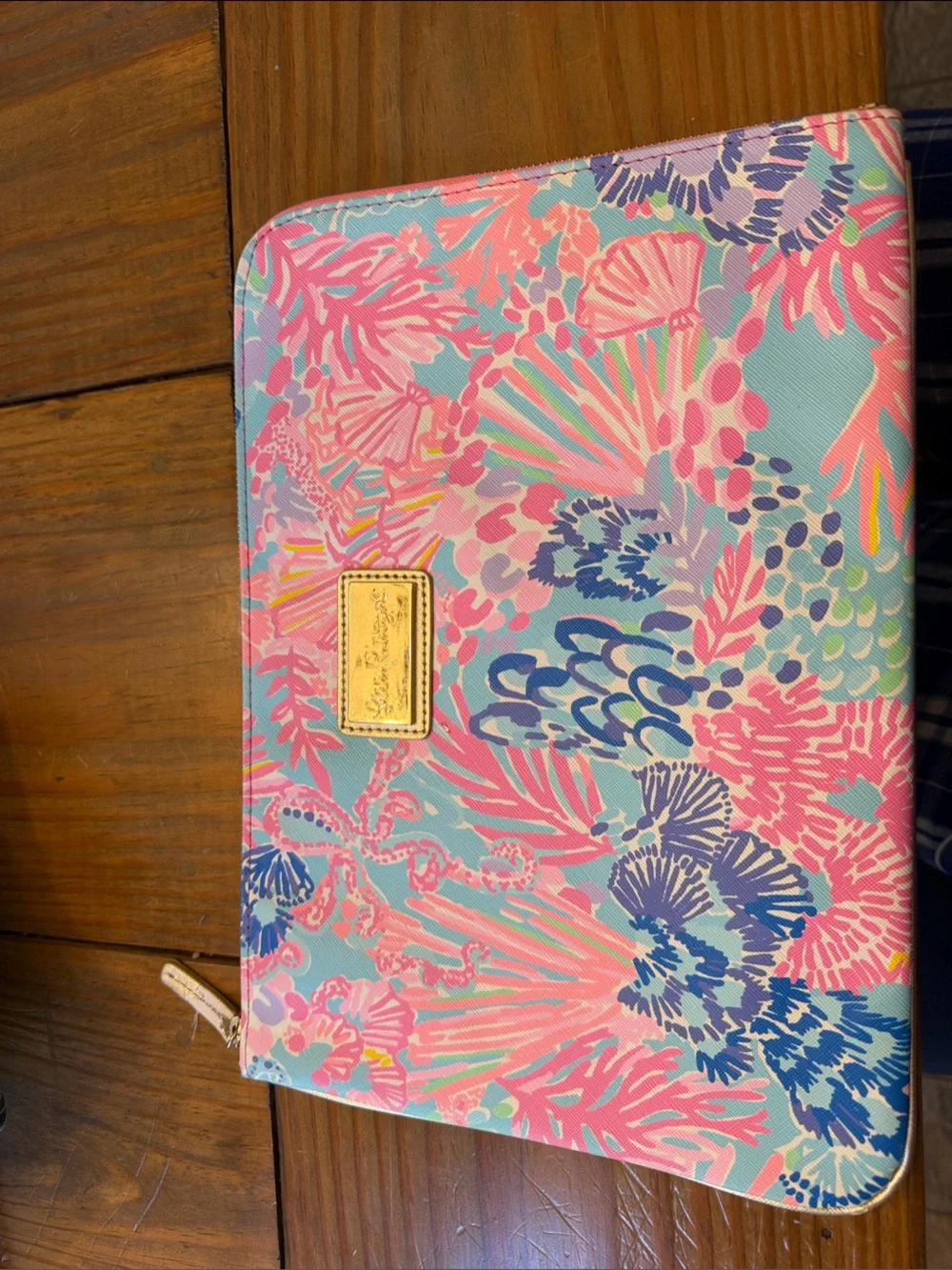 Lilly Pulitzer Pink & Blue Floral Zip Tech Pouch